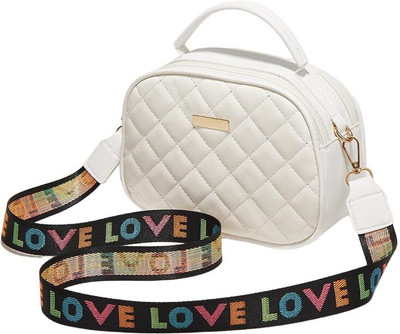 SYGA White Sling Bag Ladies Bags Versatile Shoulder Bag Crossbody Bag Girls Handbag Embroidered Bag