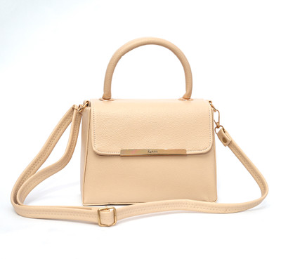 kunnu Beige Hand-held Bag Stylish Textured Crossbody Women Sling Bag