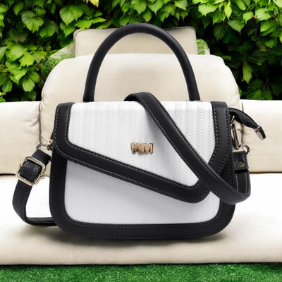 Women Marks Black Sling Bag Multi Texture Plain