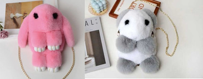 Nappmall Pink, Grey Sling Bag Cute Rabbit Sling Bag For Women(Pack of 2)