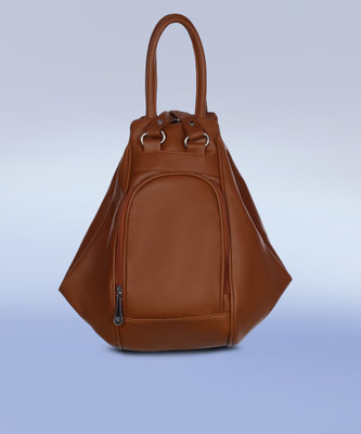 CREEPER Tan Sling Bag Small 10 L Backpack Women & Sling Bag for Girls Stylish Backpack for College School Travel Picnic tution Pu 10 L Backpack (Tan)