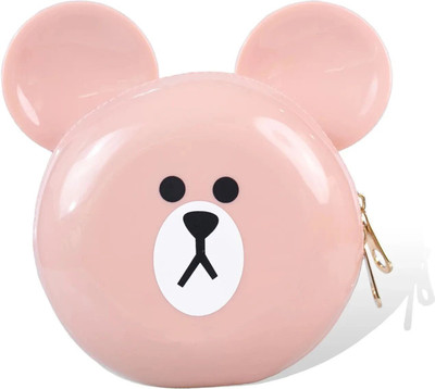 SRYFIT Pink Sling Bag Women Sling Bag Cute Teddy bear face silicon soft waterproof sling bag