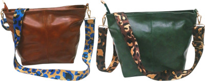 Dakota Brown, Green Sling Bag SKU84(Pack of 2)