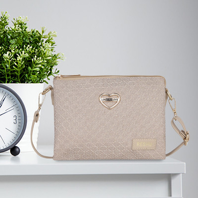 Reshu Beige Sling Bag women sling bag 6 pocket with adjustable shoulder strap
