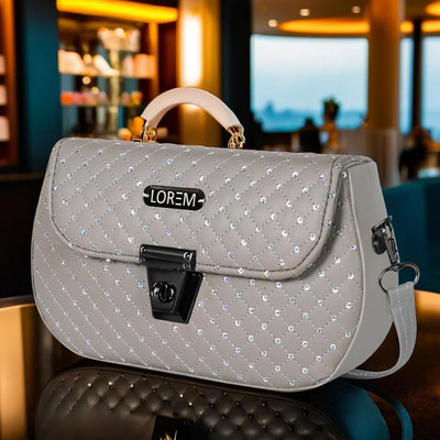 LOREM Grey Sling Bag Grey Luxurious Designer Handbag for Girls & Women-HB54