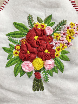 Anwitha Collections Multicolor Tote Gulbahar Ribbon Bag