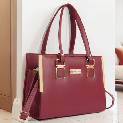 Golden Star Maroon Hand-held Bag Trendy & Fancy Bags Shoulder Bags Use College Office Travel & Party etc