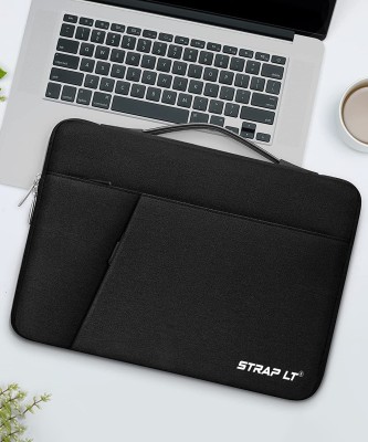 Straplt Black Messenger Bag 15-16 Inch Sleeve Bag Case for Laptop MacBook Waterproof Laptop Sleeve Bag,Black