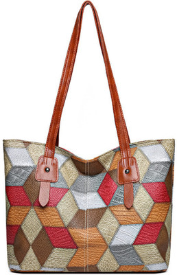 FLYMANN Brown Tote with zipper closure | Ladies handbag for daily use, work, shopping, college