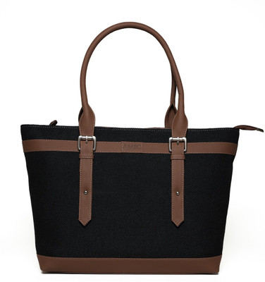 Amic Black Tote Women's Handcrafted Side Tote Bag and Handbag for Office and College