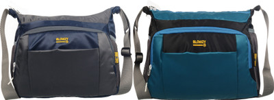 Blowzy Grey, Blue, Black Sling Bag Cross Body men's sling bag(Pack of 2)