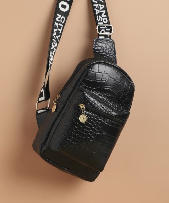 Haute Sauce Black Sling Bag Women's The Croc Patch Sling Bag - Onyx Black