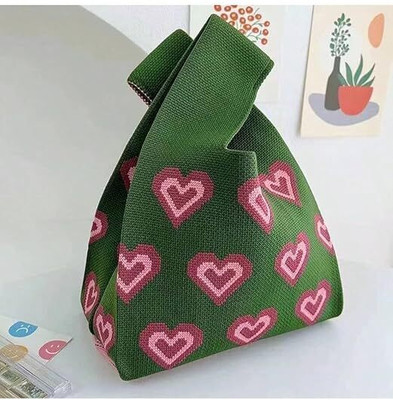 Street27 Green Hand-held Bag Japanese Style Wrist Handbag Suitable for daily use, Shopping, Travel, Gift