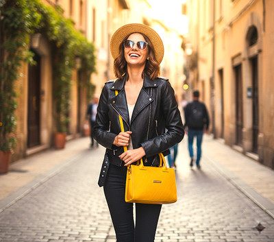 Leather Land Yellow Sling Bag Barfi Box Sling in Marble Yellow