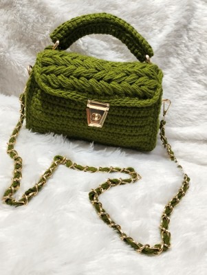 JNT Green Sling Bag Handmade Cotton Sling Hand Bag Classic Fashionable Women Sling bags