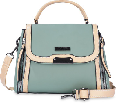 LUVOKSI Green Sling Bag Women Casual Sling Bag -Green & Beige