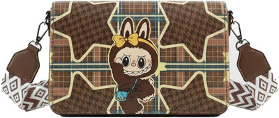 Bonica Brown Sling Bag Labubu sling bag for women, sling bags for girls,.
