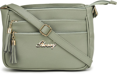 Craveforit Green Sling Bag women sling bag with 5 zip compartments