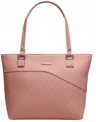 nts Pink Tote Stylish Dusty Rose Textured Tote Bag | Premium Fabric\Leather Handbag for Women!