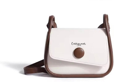 CARRYZAAR White Sling Bag slingbag-white/tan-01