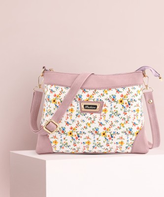 Fiesto fashion Pink, White Sling Bag FST-219-peach flowers