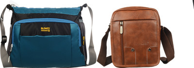 Blowzy Blue, Black, Tan Sling Bag Cross Body men's sling bag(Pack of 2)
