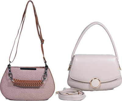 Despacito Beige, Maroon Sling Bag Girls sling bag(Pack of 2)