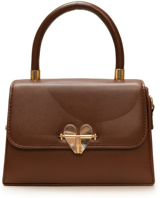 Angel Kiss Brown Sling Bag Girl Stylish Adjustable Shoulder Strap Attractive Heart Closure