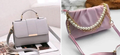 A2Z CREATIONS Grey, Pink Sling Bag Sling bag(Pack of 2)