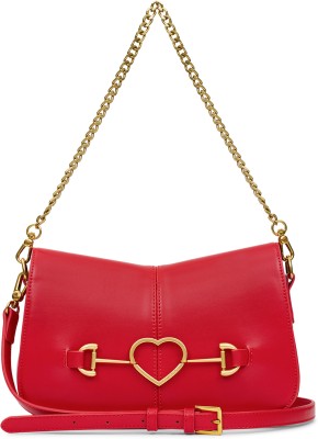 Miraggio Red Shoulder Bag Date Shoulder Bag with Shoulder Chain Strap