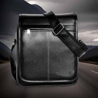 house of common Black Sling Bag Men Sling Bag extra large (S-11*8.5*3)