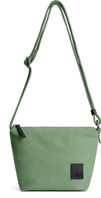 DailyObjects Green Sling Bag Slim Caddy Crossbody Bag for Women | Durable Cotton Canvas