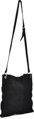PILLAA Fabric Lightweight Comfortable Shoulders Medium Size Sling Bag(Black, 1 L)