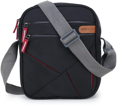 ZipCraze Black Sling Bag Stylish Shoulder Cross Body Office Business Messenger Bag Water Resistant