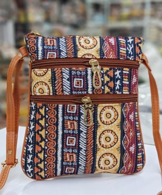 PRIYANSHI HANDICRAFT Multicolor Sling Bag STYLISH IKKKAT BAGS FOR WOMEN/ SLING BAGS EMBROIDERD BAGS FOR WOMEN LADIES