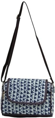 PRIYANSHI HANDICRAFT Blue Shoulder Bag ikkat bag flip blue