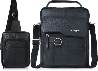 CIMONI Black, Black Shoulder Bag Stylish Trendy Travel Sling Bag Crossbody Shoulder Waterproof Short Trip Bag(Pack of 2)