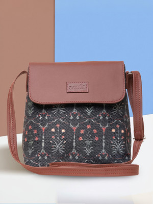 ZOUK Black Sling Bag Taj Guldasta Flap