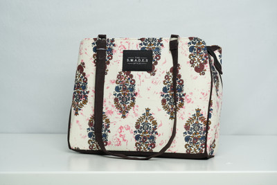 swades Pink Tote Floral Harmony 3-Compartment Cabas