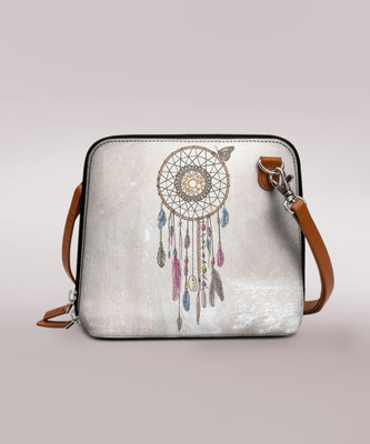 DailyObjects Multicolor Sling Bag Handcrafted Crossbody Purse with Zip Closure Safety-Adjustable Detachable Straps