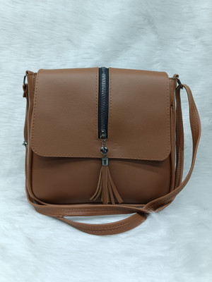 SIZI CREATION Tan Shoulder Bag SZ0108