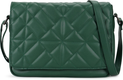Fastrack Green Sling Bag Quilted