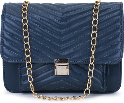 SPICE ART Blue Sling Bag Envelope Quilted PU Slingbag, latest Party Chain Crossbody bag for Women & Girls