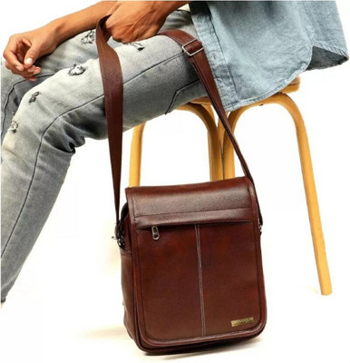 PROVOGUE Brown Sling Bag Men Sling Bag extra large side bag for men