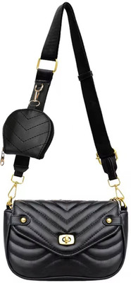 ADISA Black Sling Bag SL5130-BLA(Pack of 2)