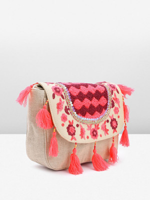 SANGARIA Beige Sling Bag Sling Bag