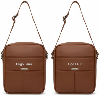 Hendygraph Brown, Brown Sling Bag Style Look Sling Bag | Waterproof Faux Leather Crossbody Travel(Pack of 2)