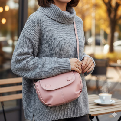 Leather Land Pink, Multicolor Sling Bag Gorgeous Sling In Peach Baby Pink