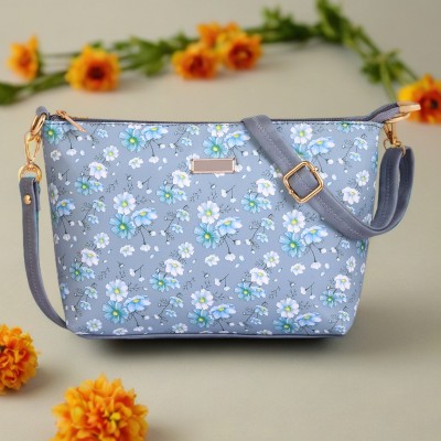 DEOXO Grey Sling Bag Women Sling Bag With Floral Texture and spaceious