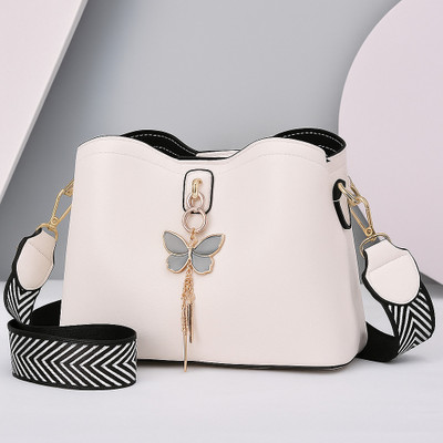 ZAALIQA White Hand-held Bag Butterfly Charm Sling Bag